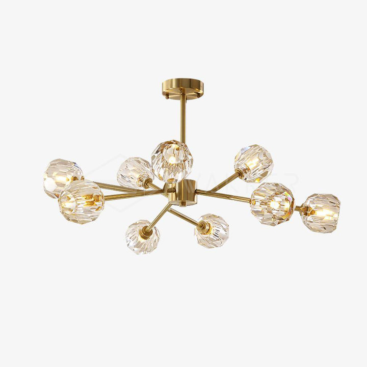 Lustre rond en forme de boule de cristal