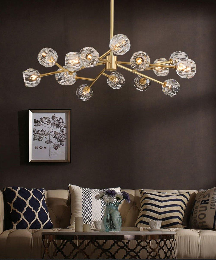 Lustre rond en forme de boule de cristal