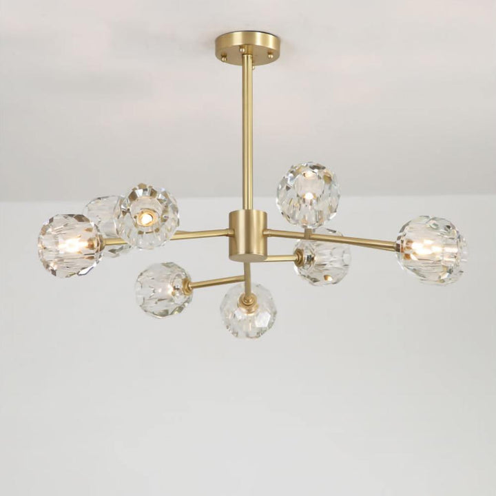 Lustre rond en forme de boule de cristal