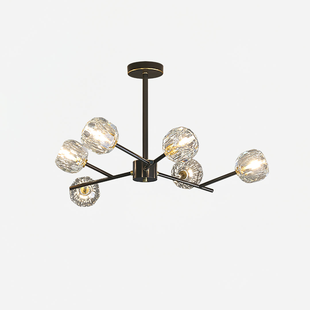 Lustre rond en forme de boule de cristal