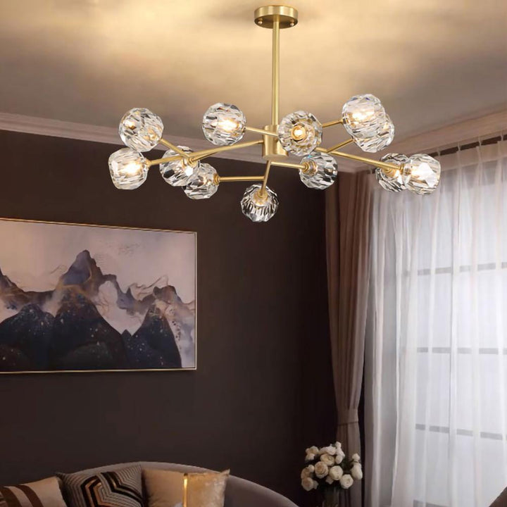 Lustre rond en forme de boule de cristal