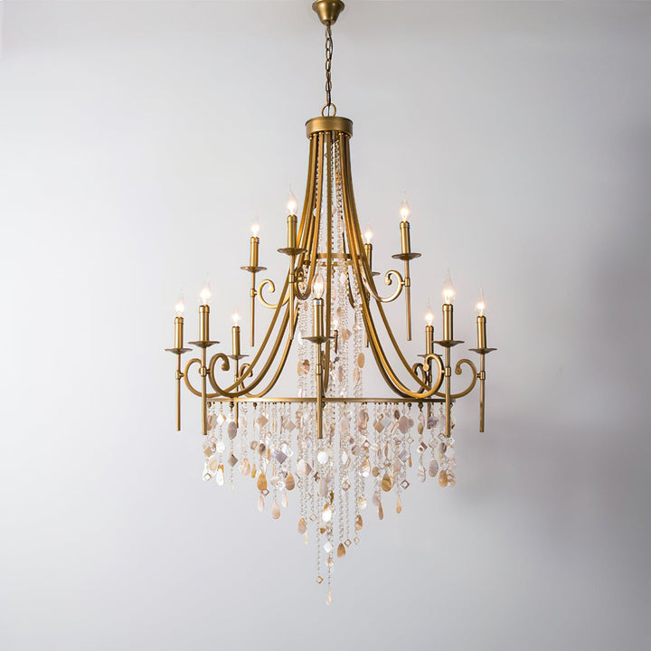 Tatum Lux Shell Crystal Chandelier - Vakkerlight