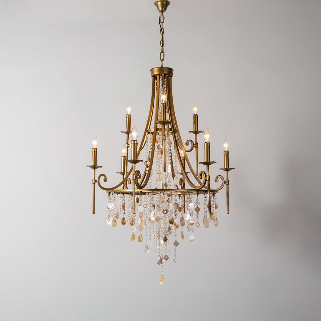Tatum Lux Shell Crystal Chandelier - Vakkerlight