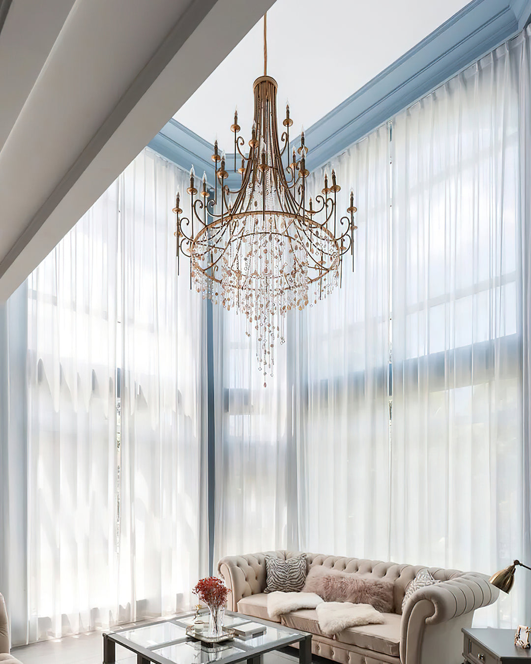 Tatum Lux Shell Crystal Chandelier - Vakkerlight