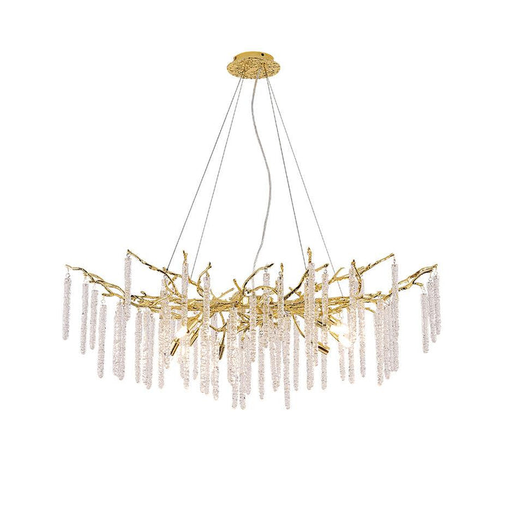 Crystal Icicles Branch Brass Chandelier - Vakkerlight