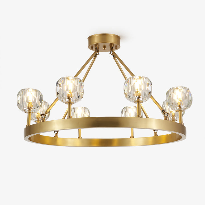 Crystal Round Golden Chandelier