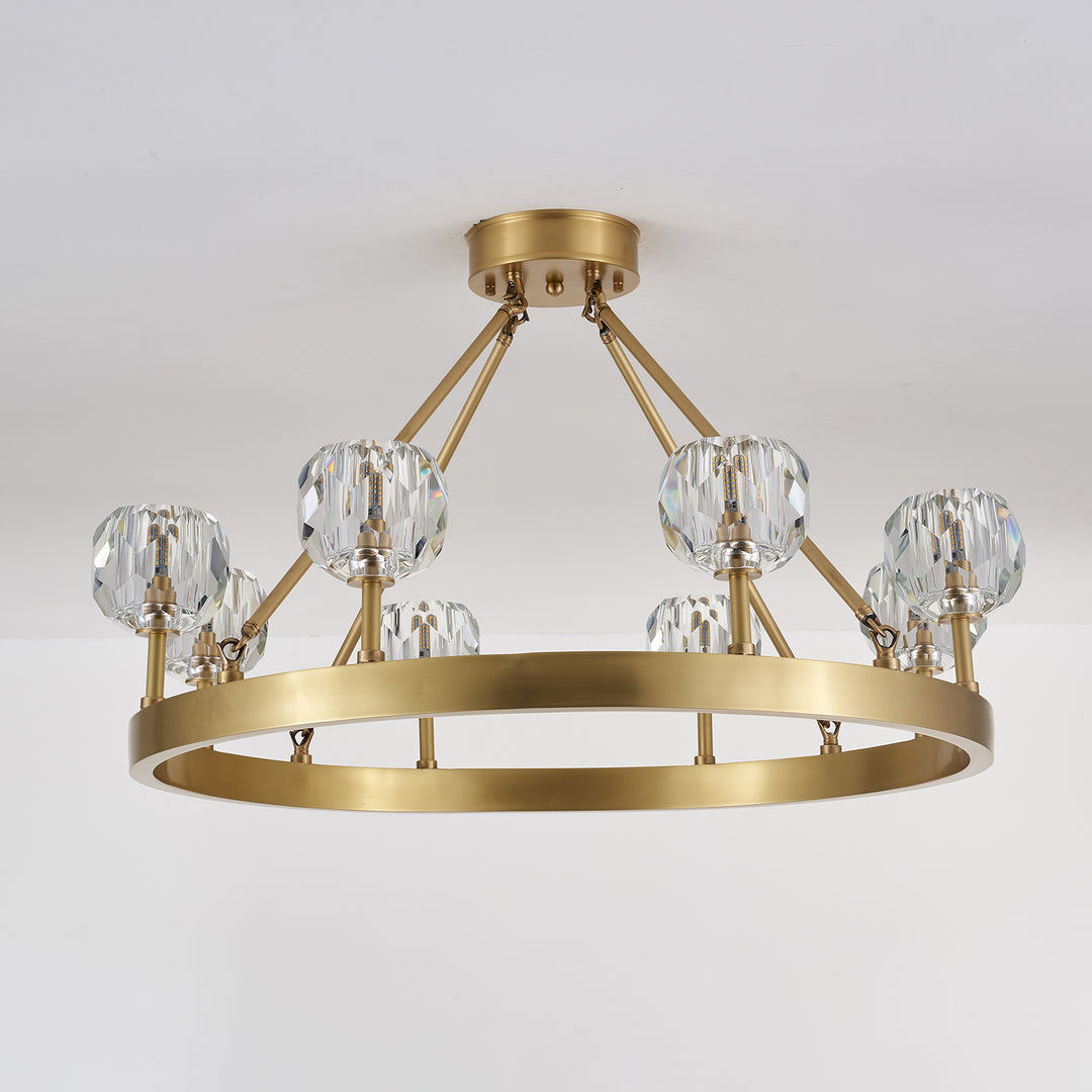 Crystal Round Golden Chandelier