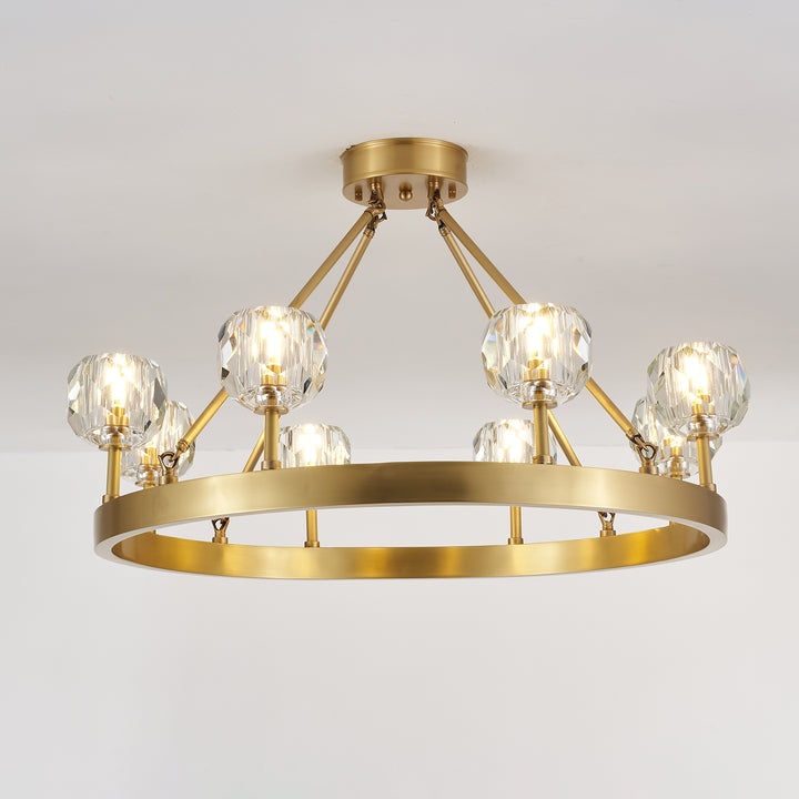 Crystal Round Golden Chandelier