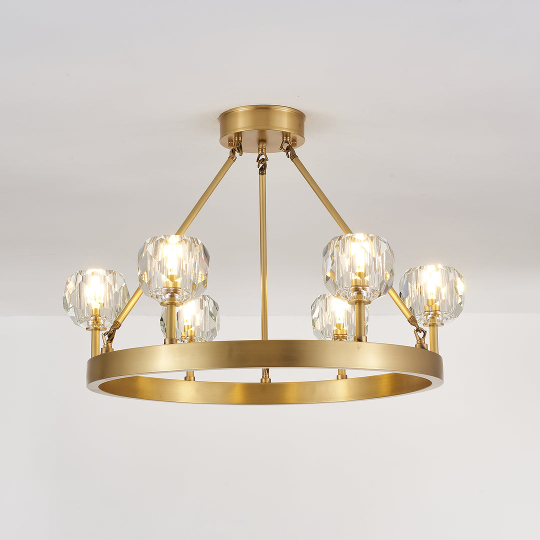 Crystal Round Golden Chandelier