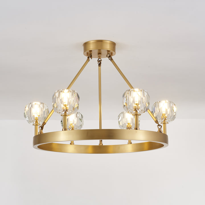 Crystal Round Golden Chandelier