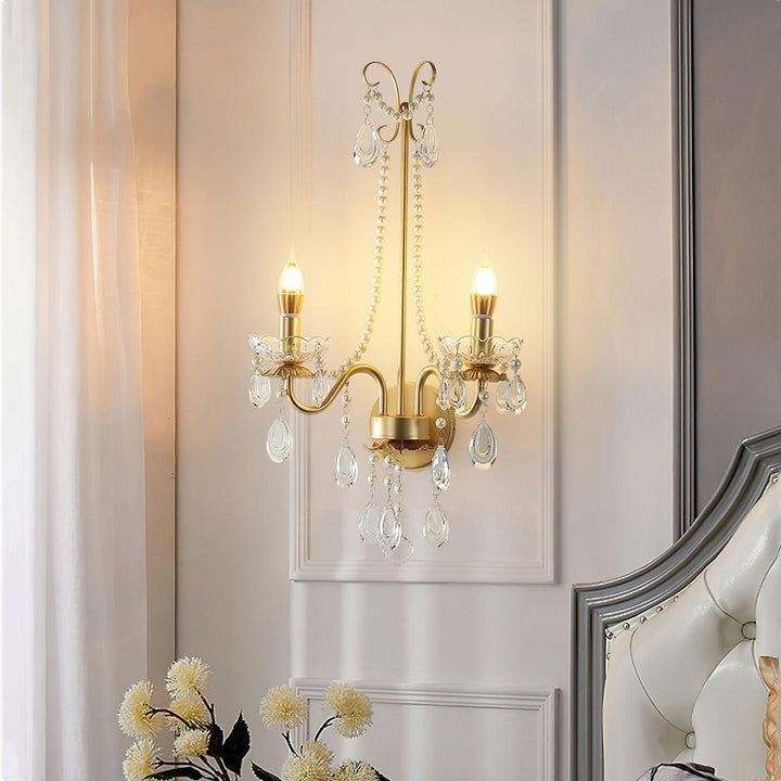 Crystal Pearl Chain Wall Lamp - Vakkerlight