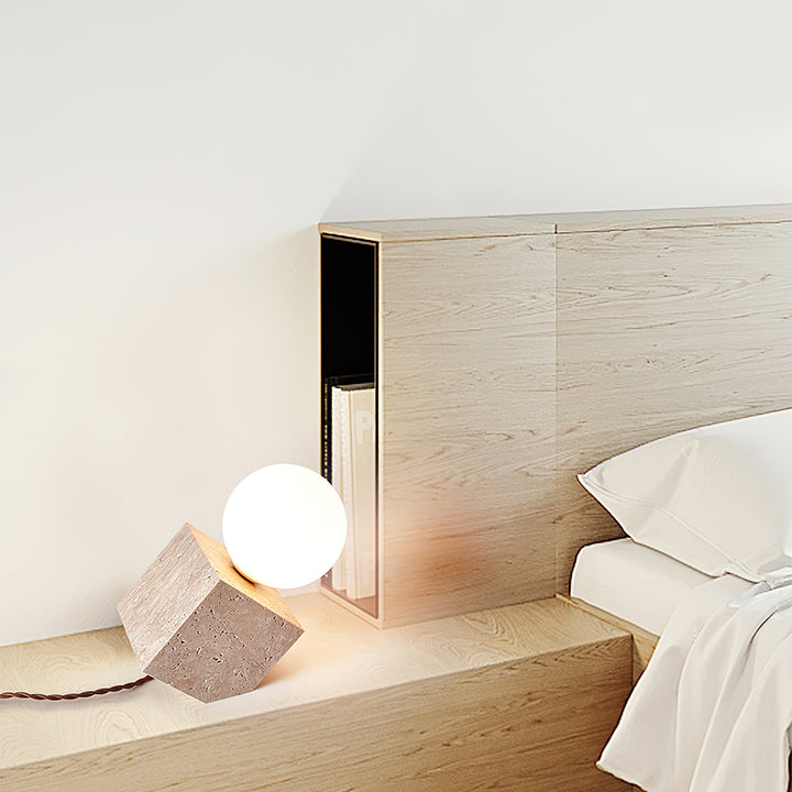 Cube Stone Table Lamp