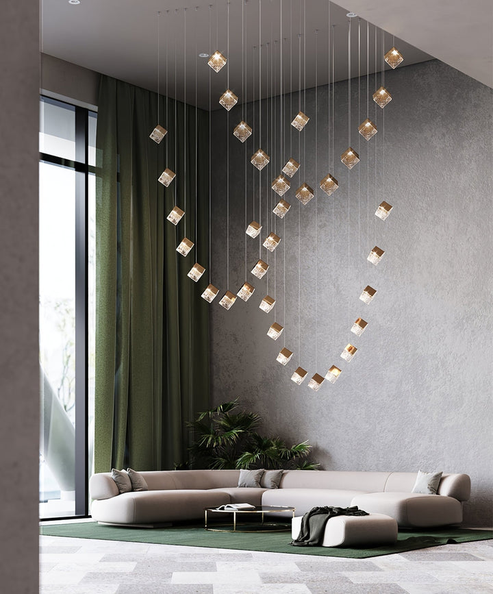 Cubic Luster Cascade Chandelier - Vakkerlight