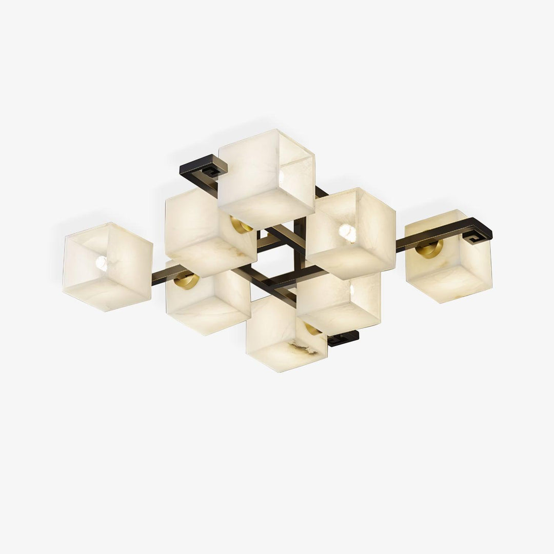 Cubist Alabaster Cluster Ceiling Lamp - Vakkerlight