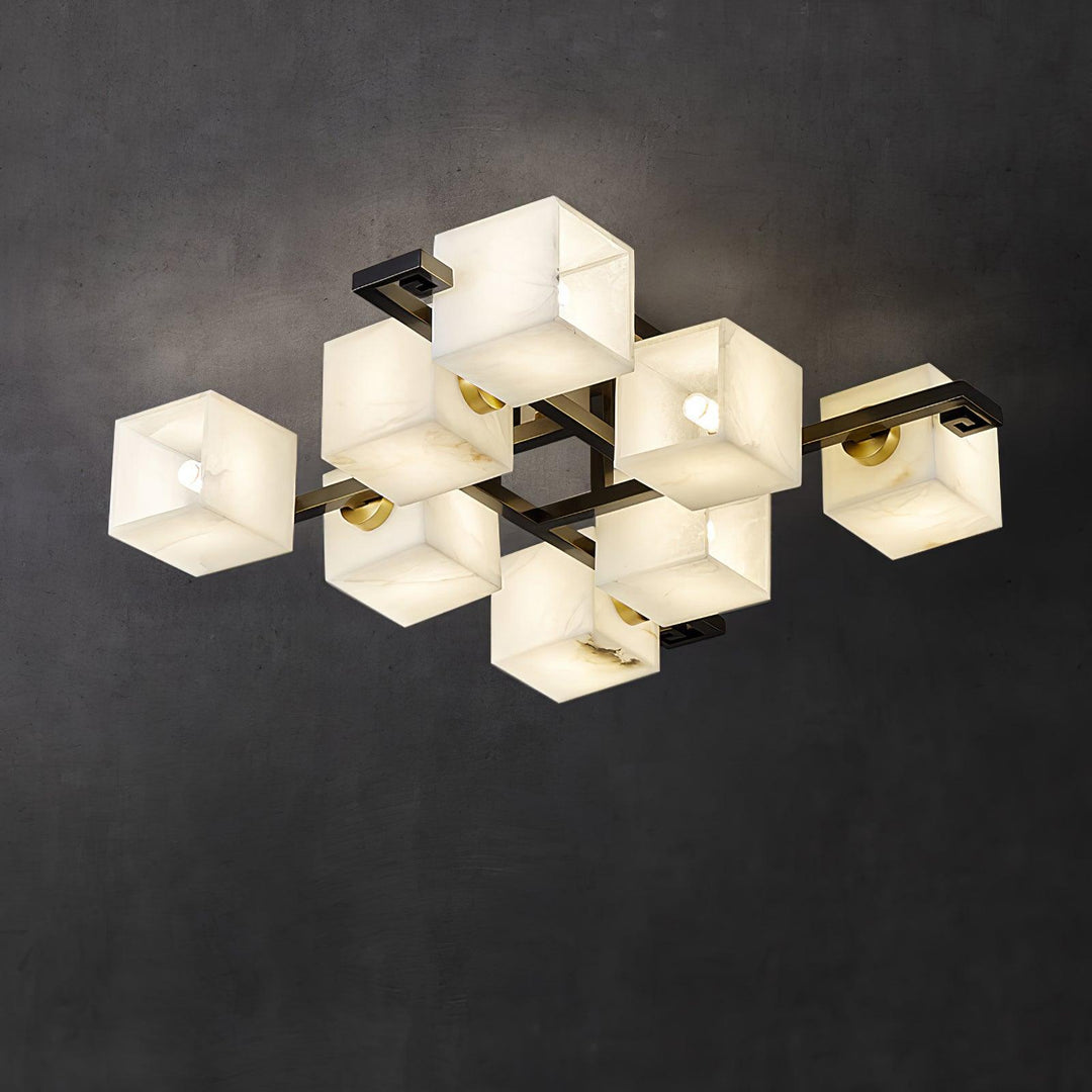 Cubist Alabaster Cluster Ceiling Lamp - Vakkerlight