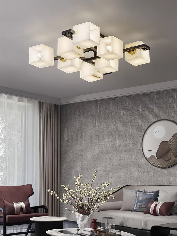 Cubist Alabaster Cluster Ceiling Lamp - Vakkerlight