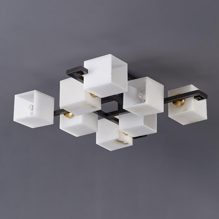 Cubist Alabaster Cluster Ceiling Lamp - Vakkerlight