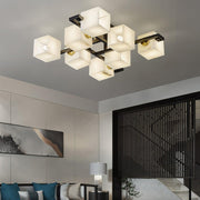 Cubist Alabaster Cluster Ceiling Lamp - Vakkerlight