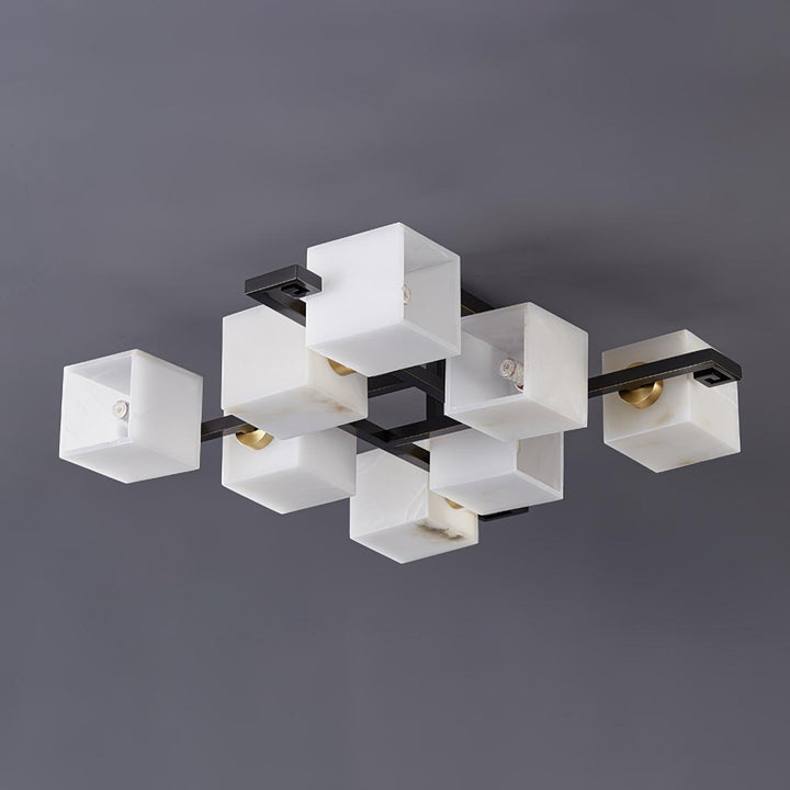 Cubist Alabaster Cluster Ceiling Lamp - Vakkerlight