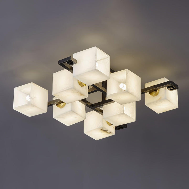 Cubist Alabaster Cluster Ceiling Lamp - Vakkerlight