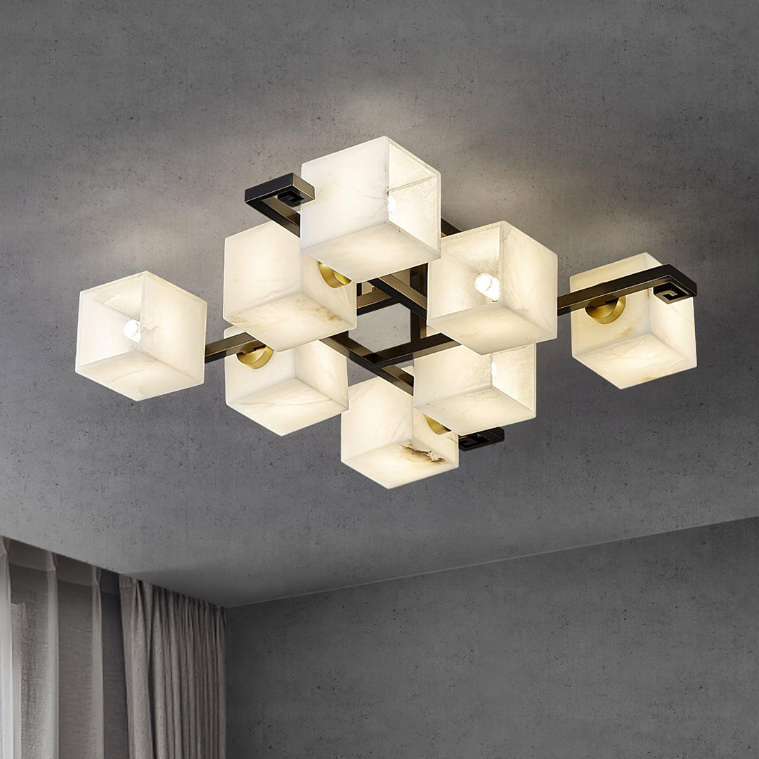 Cubist Alabaster Cluster Ceiling Lamp - Vakkerlight