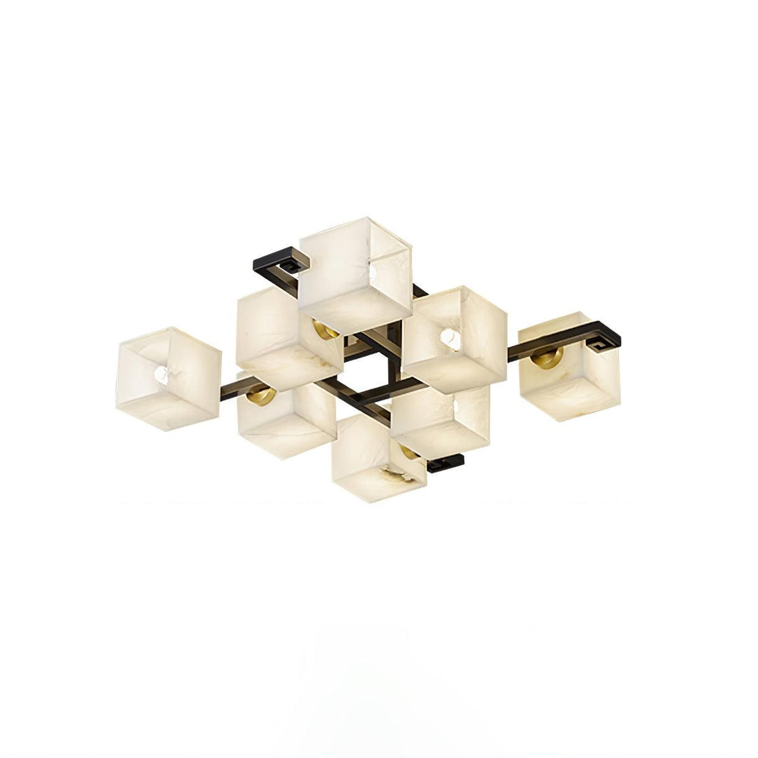 Cubist Alabaster Cluster Ceiling Lamp - Vakkerlight