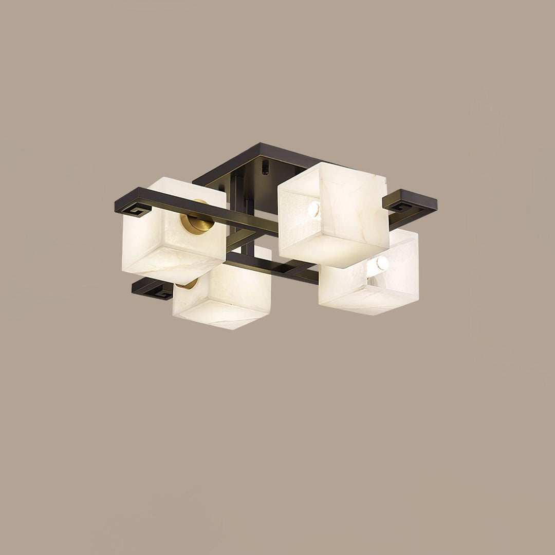 Cubist Alabaster Cluster Ceiling Lamp - Vakkerlight