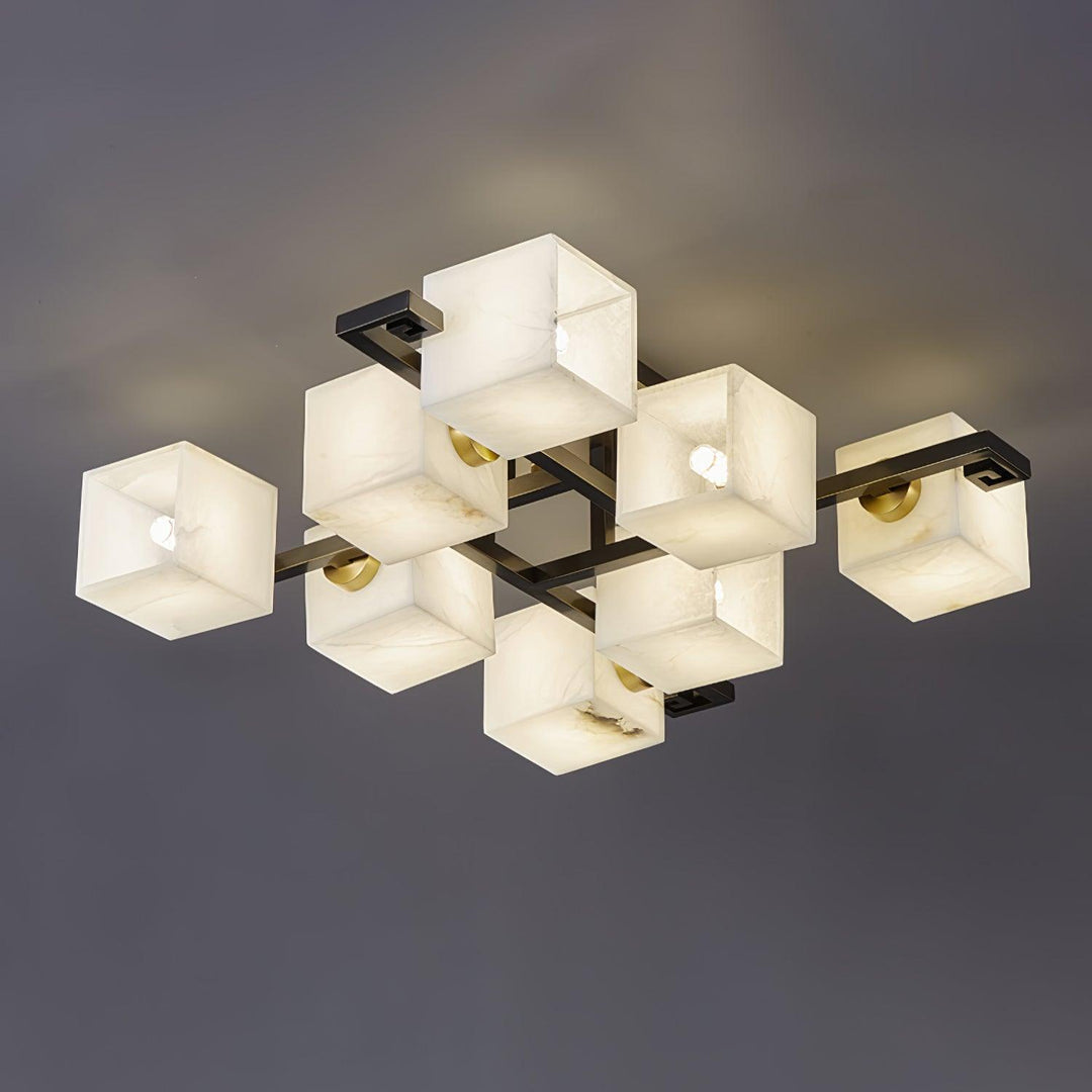 Cubist Alabaster Cluster Ceiling Lamp - Vakkerlight