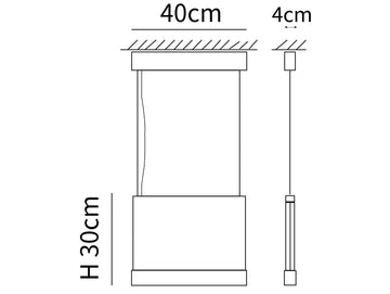 Lámpara colgante Curtain — Dimension drawings 1