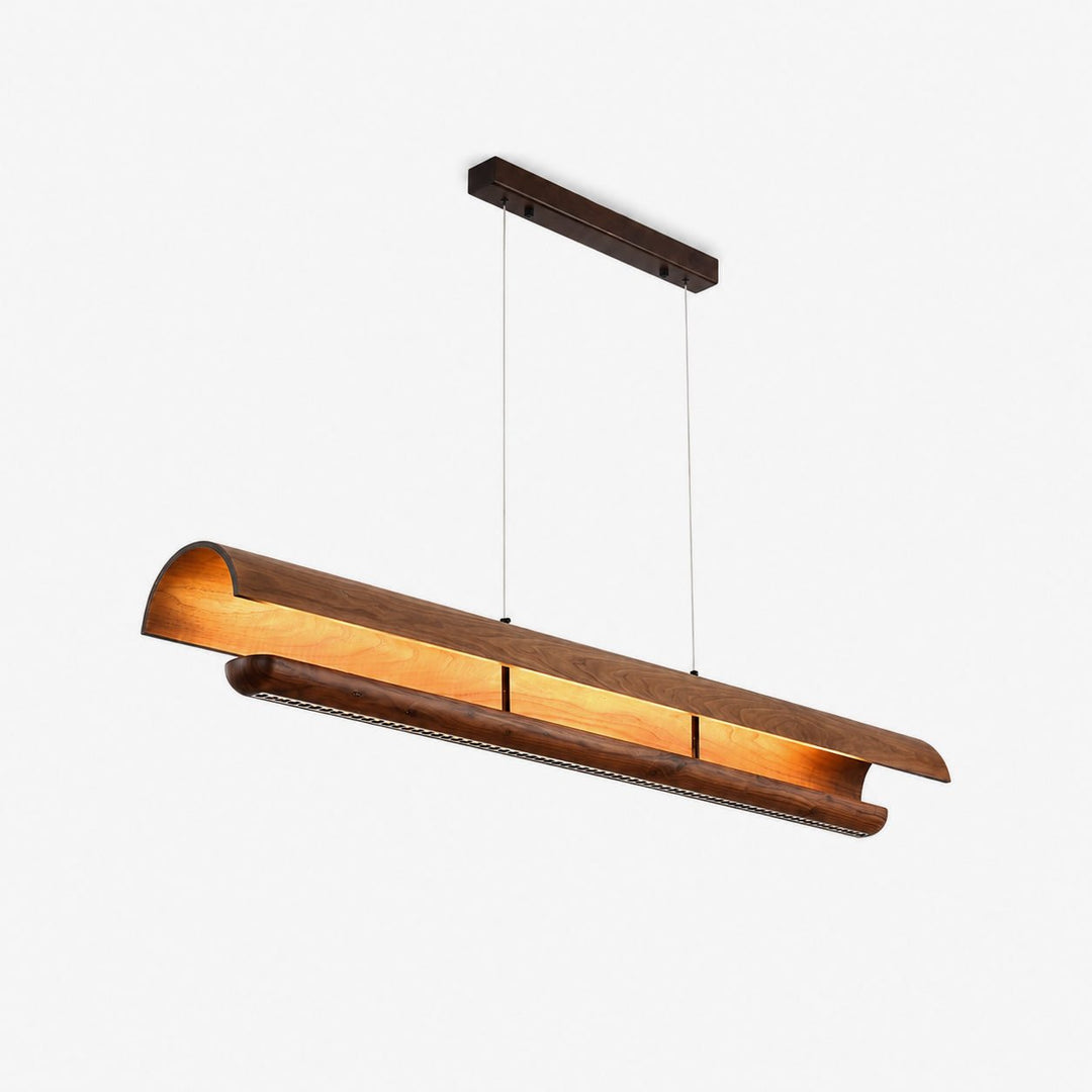 Curved Wood Linear Pendant Light - Vakkerlight