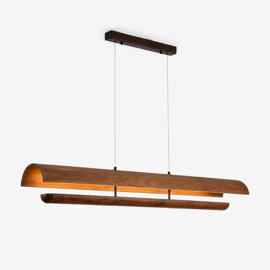 Curved Wood Linear Pendant Light - Vakkerlight