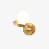 Curved Brass Wandlamp