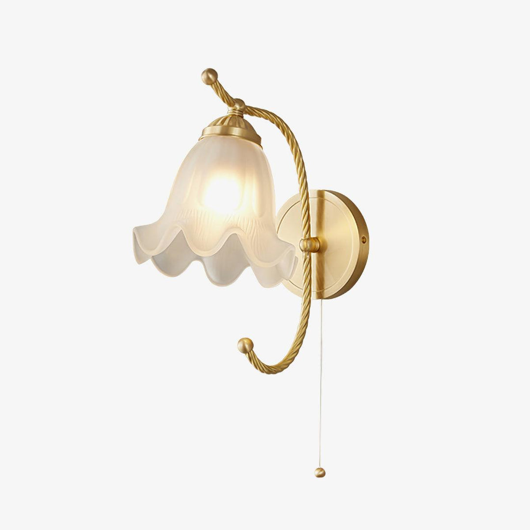 Curved Gooseneck Brass Glass Sconce - Vakkerlight