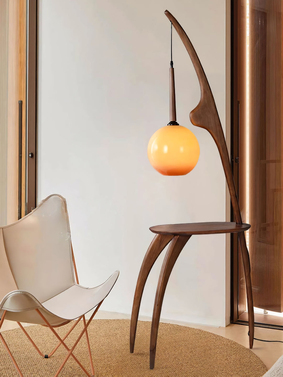 Curved Mantis Arm Floor Lamp