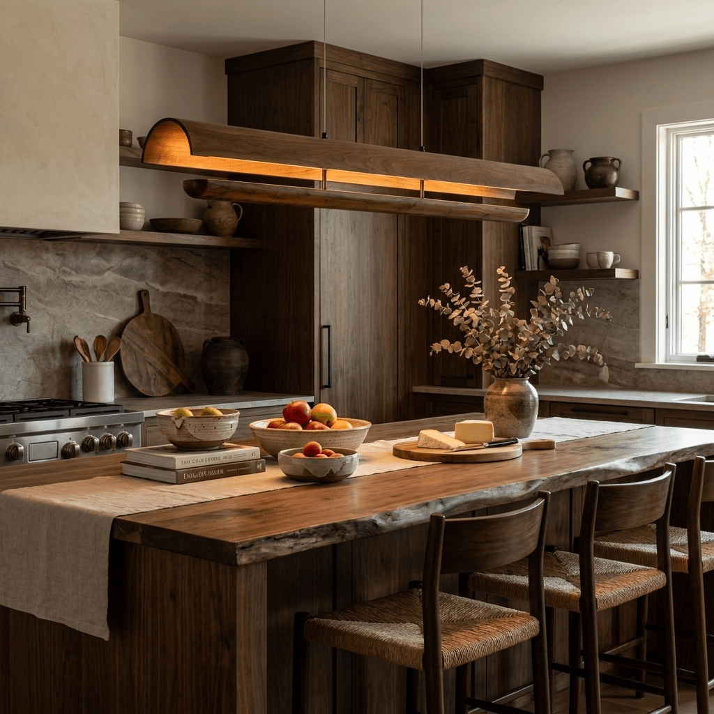 Curved Wood Linear Pendant Light - Vakkerlight
