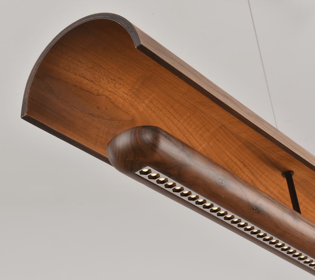 Curved Wood Linear Pendant Light - Vakkerlight