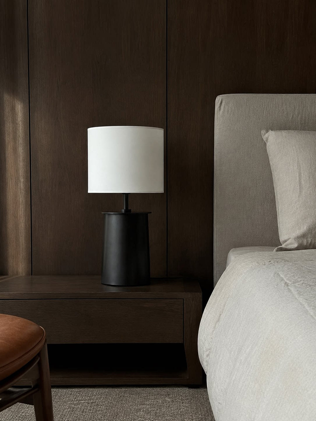 Modern Brass Cylinder Table Lamp