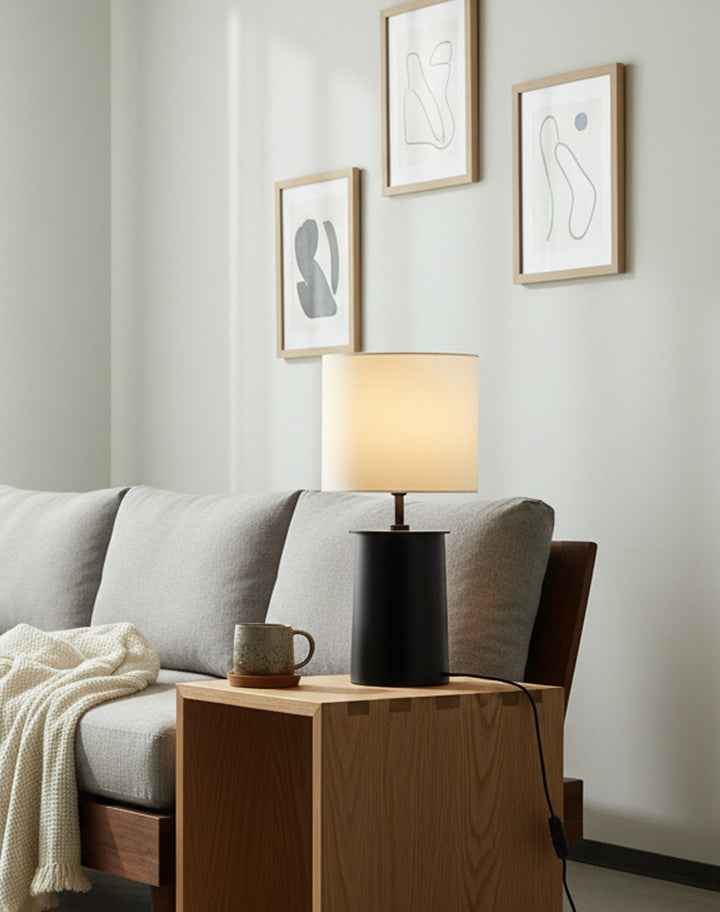 Modern Brass Cylinder Table Lamp