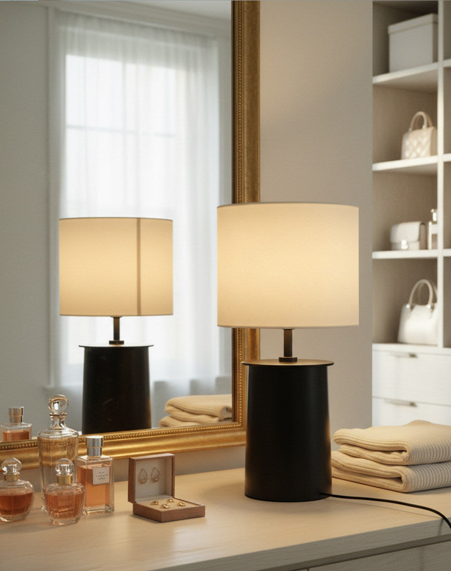 Modern Brass Cylinder Table Lamp