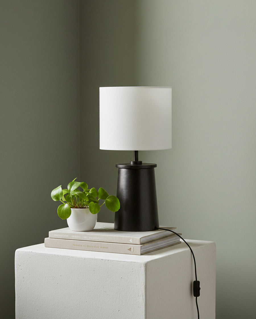 Modern Brass Cylinder Table Lamp