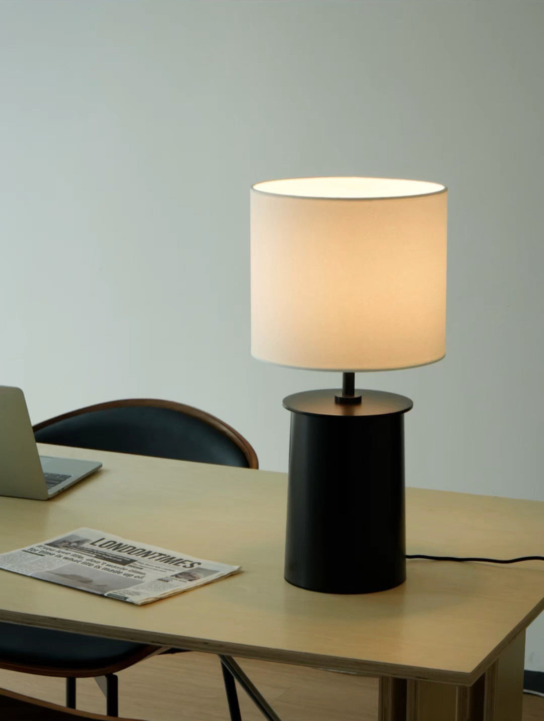 Modern Brass Cylinder Table Lamp
