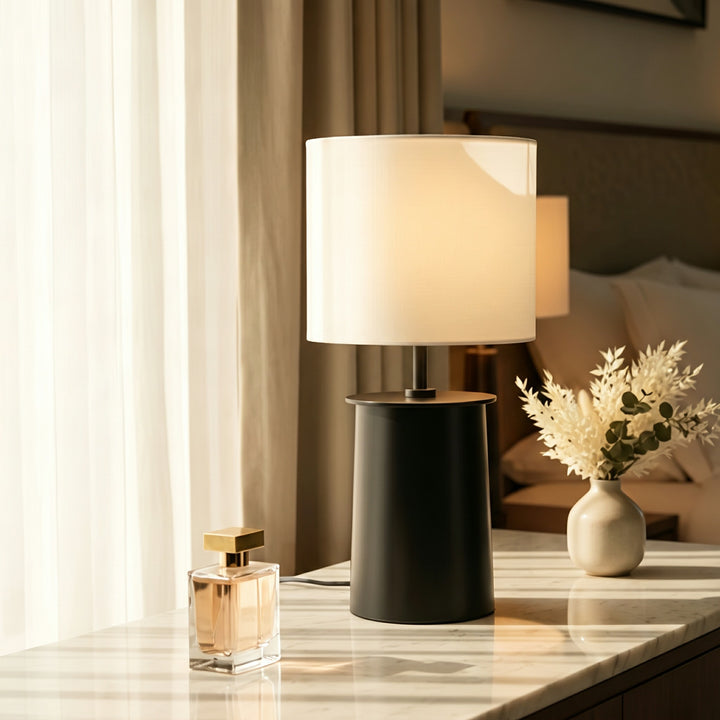 Modern Brass Cylinder Table Lamp