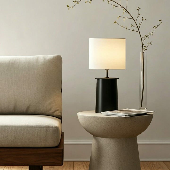 Modern Brass Cylinder Table Lamp