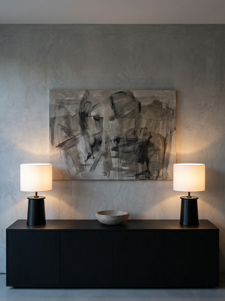 Modern Brass Cylinder Table Lamp