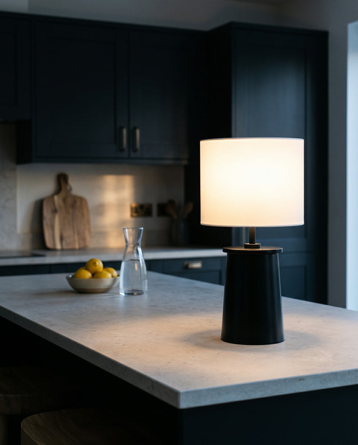Modern Brass Cylinder Table Lamp