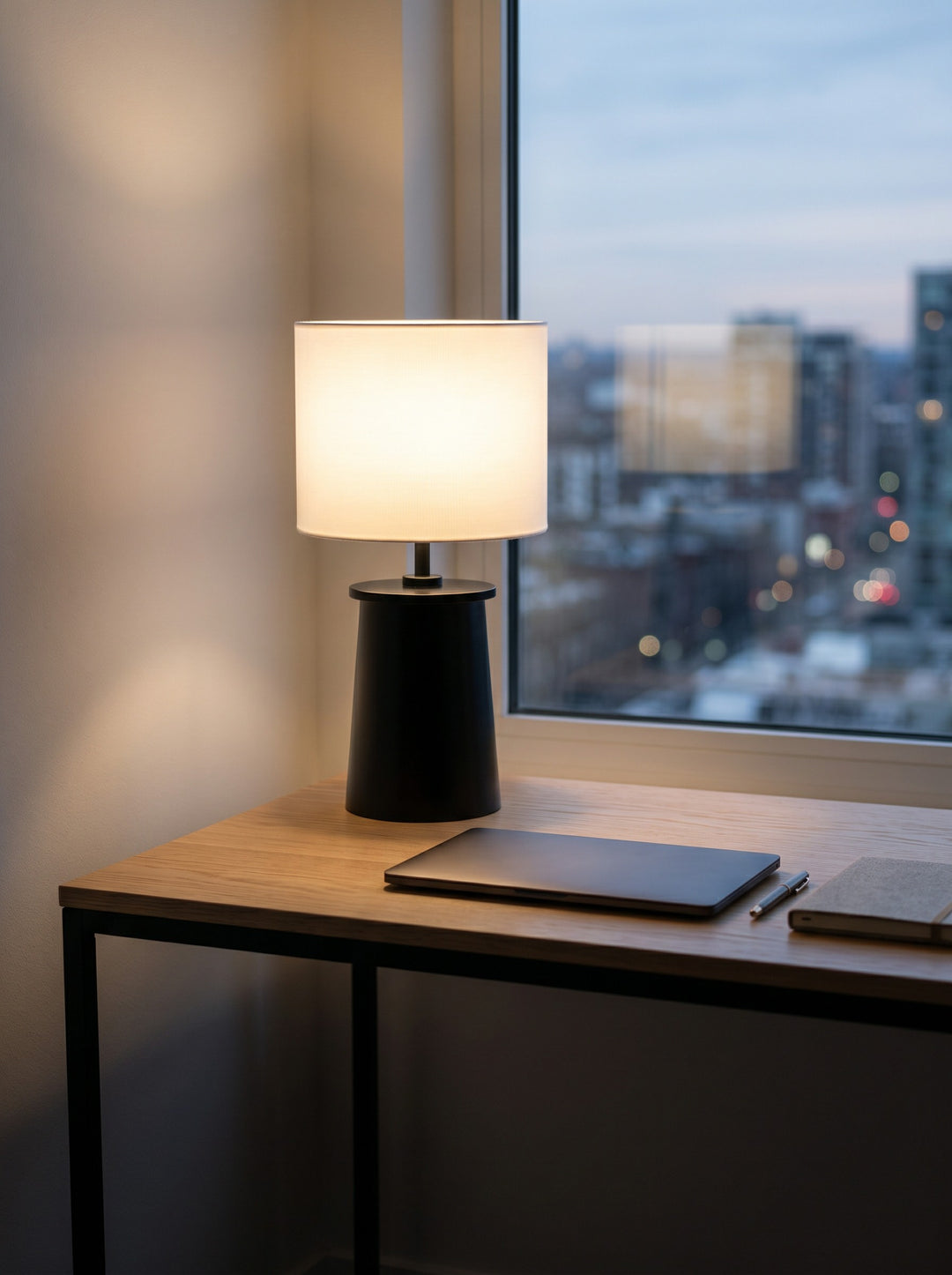 Modern Brass Cylinder Table Lamp
