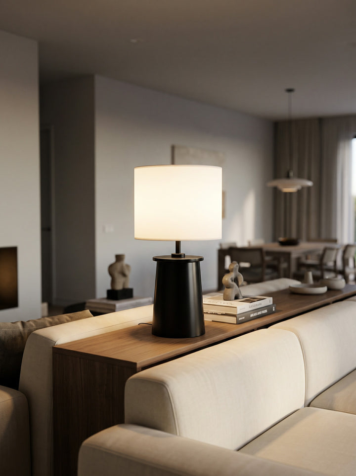 Modern Brass Cylinder Table Lamp