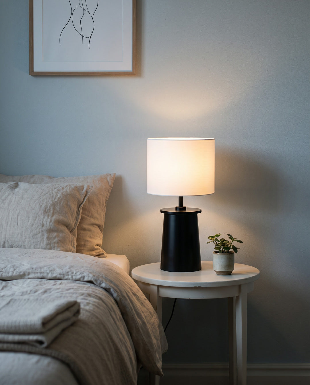 Modern Brass Cylinder Table Lamp