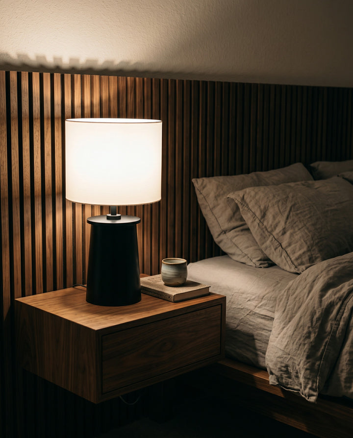 Modern Brass Cylinder Table Lamp