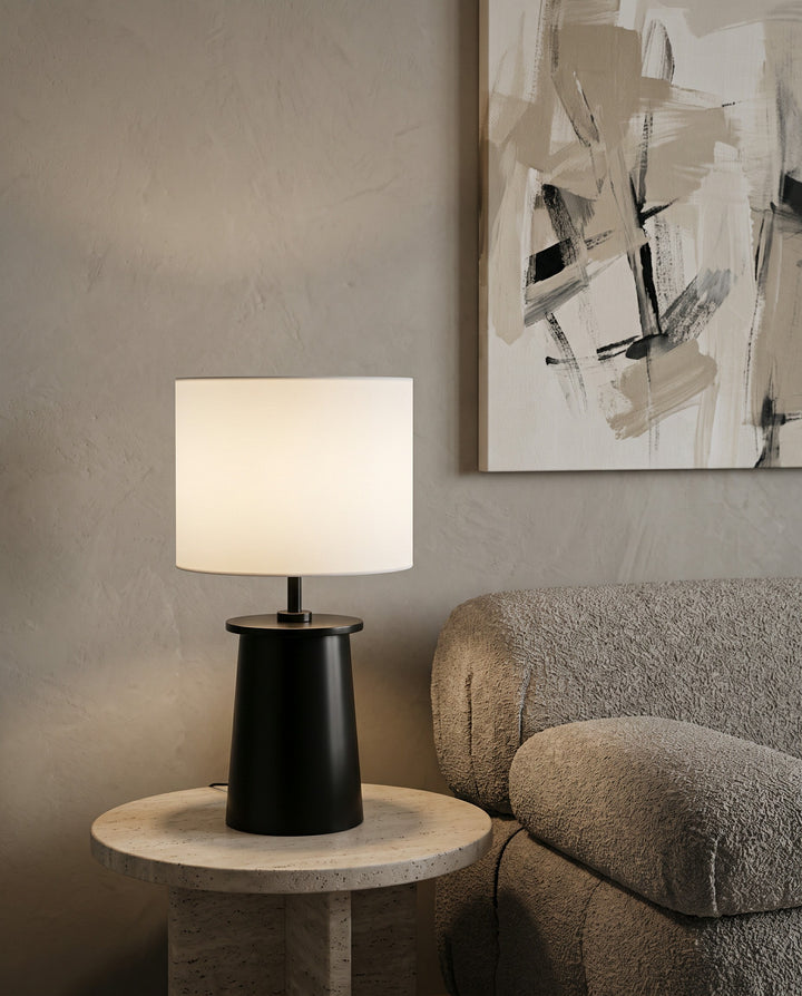 Modern Brass Cylinder Table Lamp
